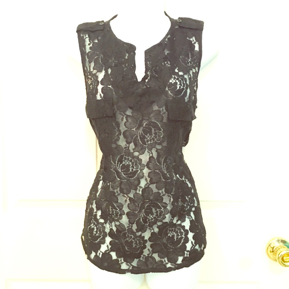 Lace see through top